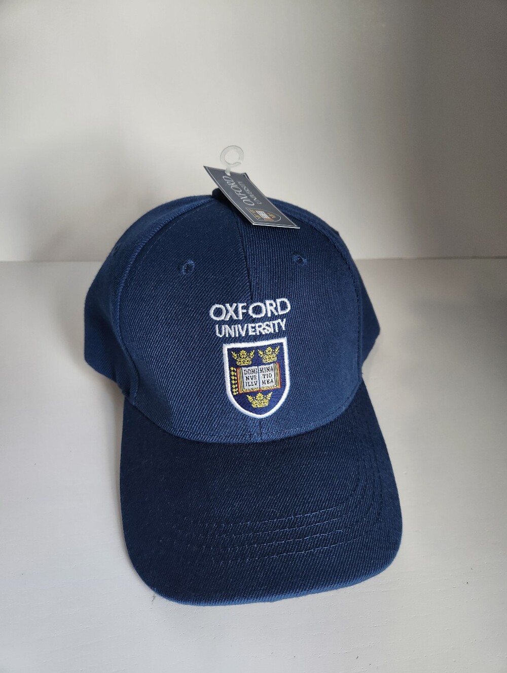Oxford University Crest Shield Navy Blue Hat Baseball Cap Dominus Illuminatio Me